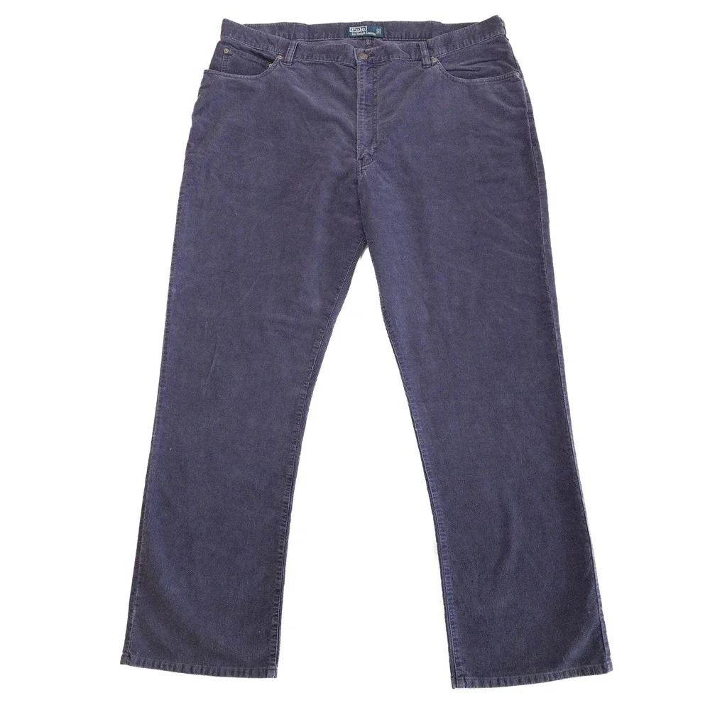 POLO RALPH LAUREN Men's Size 42x32‎ Dark Purple Corduroy Straight Leg Pants